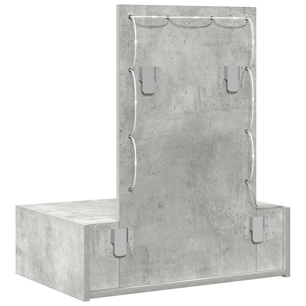 vidaXL Sminkebord med speillys Grå 60 x 40 x 70 cm Konstruert tre