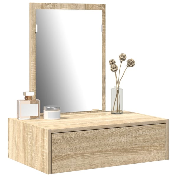 vidaXL Sminkebord med skuff Brun 60 x 40 x 70 cm Konstruert tre