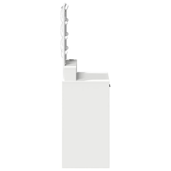 vidaXL Sminkebord med speillys Hvit 50 x 41 x 140 cm Konstruert tre