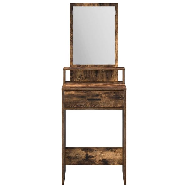 vidaXL Sminkebord med skuff Røkt eik 50 x 41 x 140 cm Konstruert tre