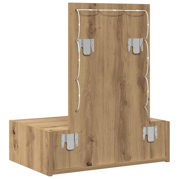 vidaXL Sminkebord med speillys Brun 60 x 40 x 70 cm Konstruert tre