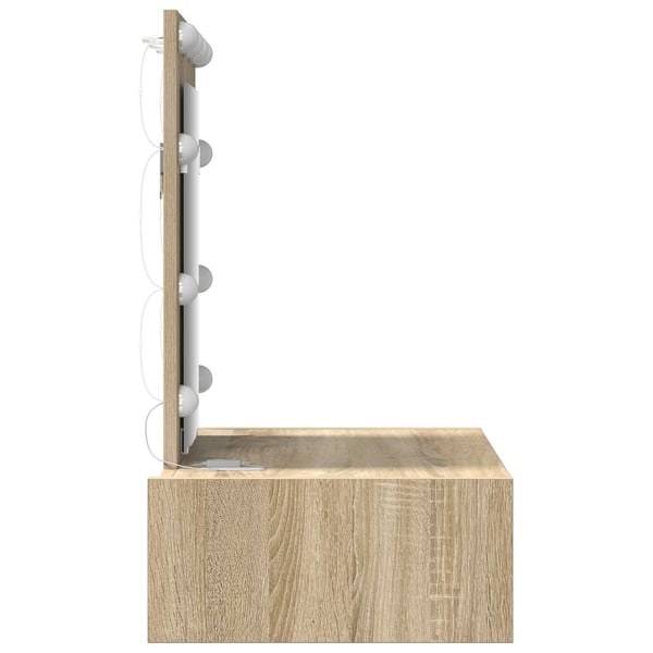 vidaXL Sminkebord med speillys Brun 60 x 40 x 70 cm Konstruert tre