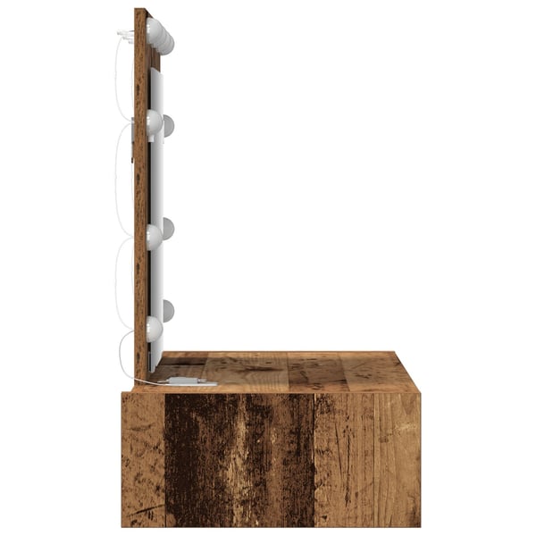 vidaXL Sminkebord med speillys Brun 60 x 40 x 70 cm Konstruert tre
