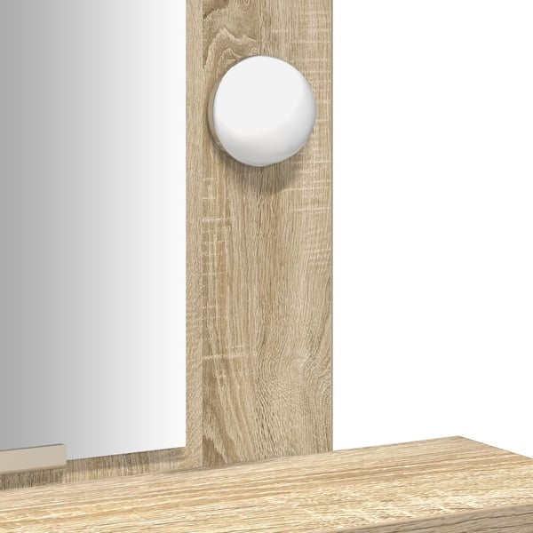 vidaXL Sminkebord med speillys Brun 50 x 41 x 140 cm Konstruert tre
