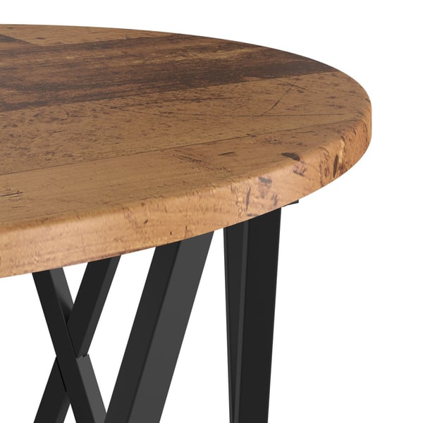 vidaXL Nesting Sidebord 3 pcs Gamle tre Konstruksjonsvirke og stål