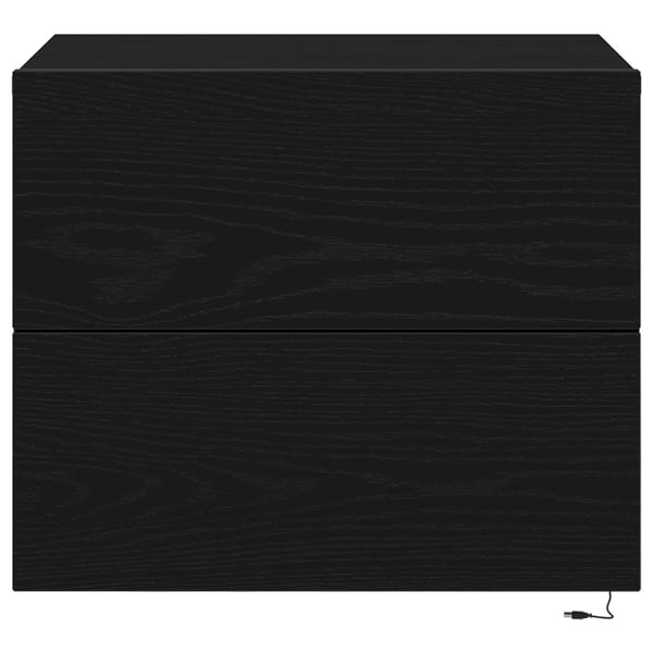 vidaXL Nattbordskap med skuff Svart Eik 50 x 39 x 41 cm Konstruert tre
