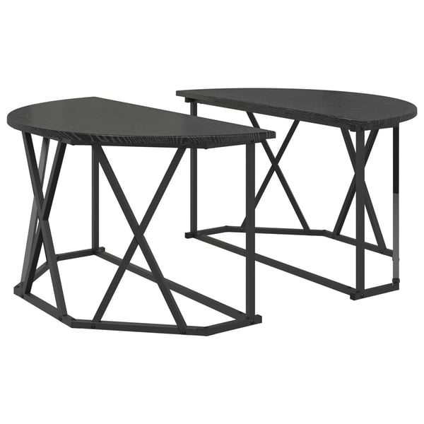 vidaXL Kaffebord Svart Eik 80 x 80 x 42 cm Konstruksjonsvirke og stål