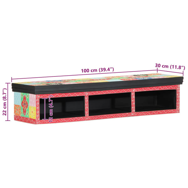 vidaXL TV-skap med hylle Flerfarget 100 x 30 x 22 cm Konstruert tre