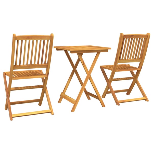 vidaXL Puutarhan Bistro Set 3 pcs Ruskea Tiheä akasiapuu