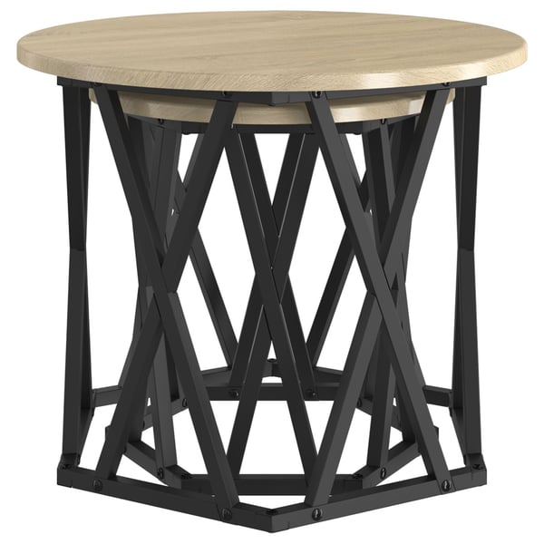 vidaXL Sidetabell 2 pcs Sonoma eik Konstruksjonsvirke og stål