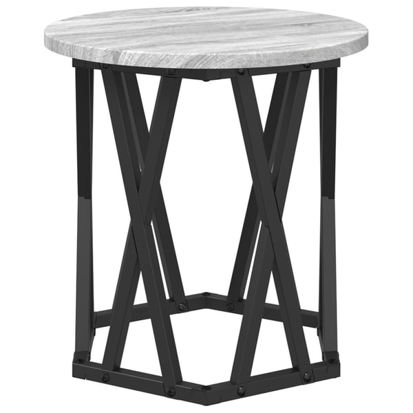 vidaXL Sidetabell 2 pcs Grå Sonoma Konstruksjonsvirke og stål