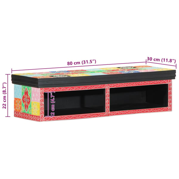 vidaXL TV-skap med hylle Flerfarget 80 x 30 x 22 cm Konstruert tre
