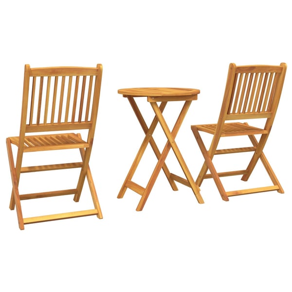 vidaXL Puutarhan Bistro Set 3 pcs Ruskea Tiheä akasiapuu