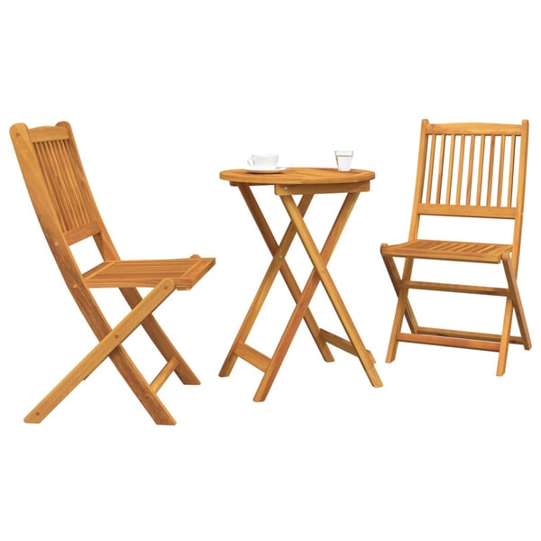 vidaXL Hage Bistro Sett 3 pcs Brun Solid akasietre