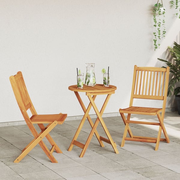 vidaXL Puutarhan Bistro Set 3 pcs Ruskea Tiheä akasiapuu