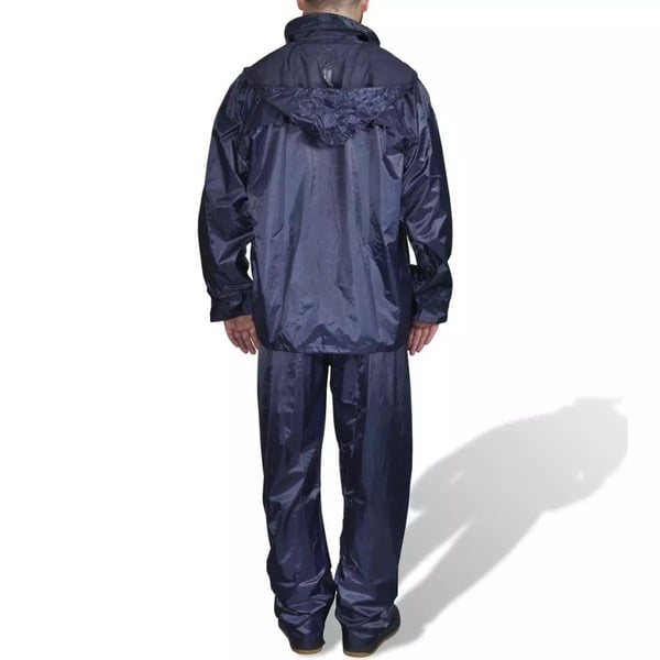 vidaXL Mænds Blå 2 Dele regn Dragt med hætte L