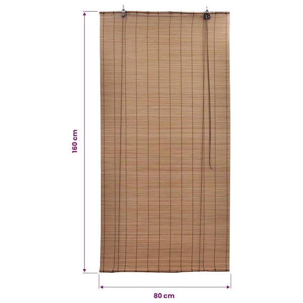 vidaXL Rullegardiner brun bambus 80 x 160 cm
