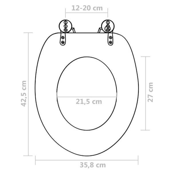 vidaXL Toalettsete MDF stilrent design hvit