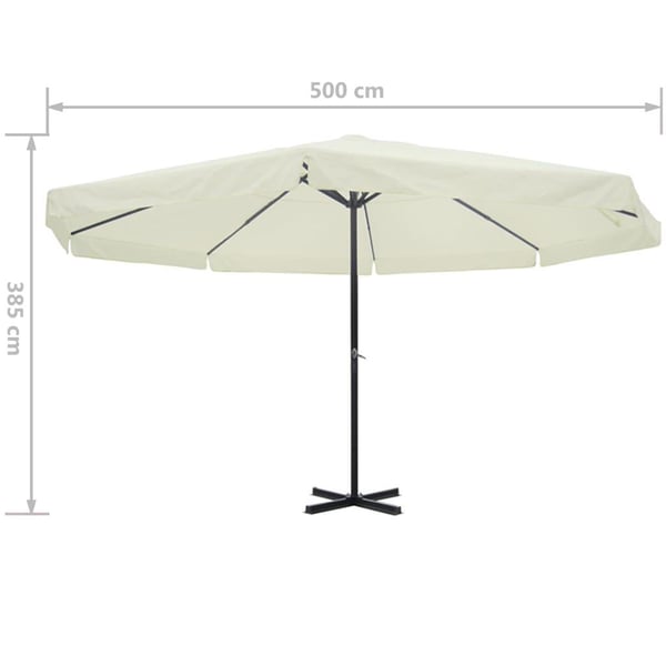 vidaXL parasol 500 cm aluminium hvid
