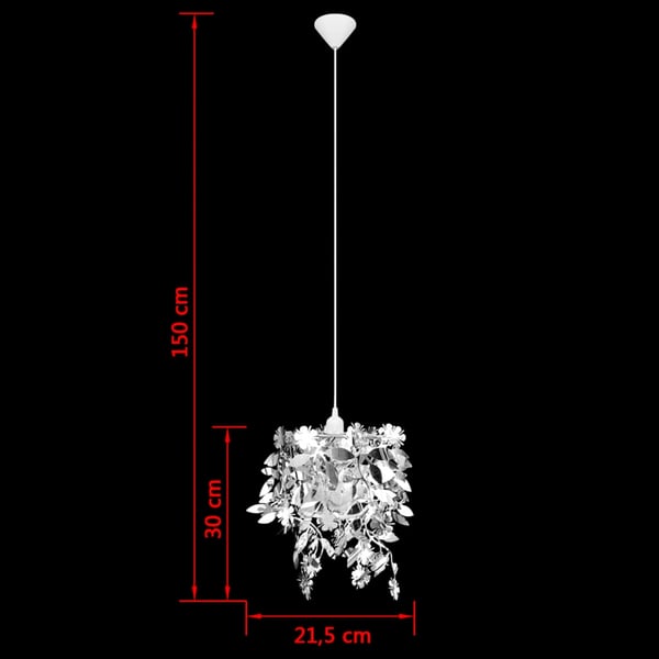 vidaXL Taklampe/lysekrone løvpaletter 21,5 x 30 cm sølv