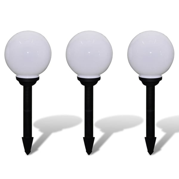 vidaXL Utendørs LED-lamper for hagesti 3 stk 20 cm med jordplugg