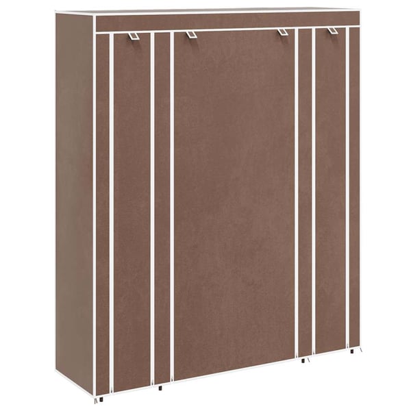 vidaXL Garderobeskap med rom og stenger 45x150x176 cm brun stoff