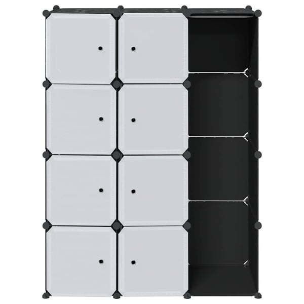 vidaXL Modulskap med 9 rom 109x36,5x143 cm svart og hvit