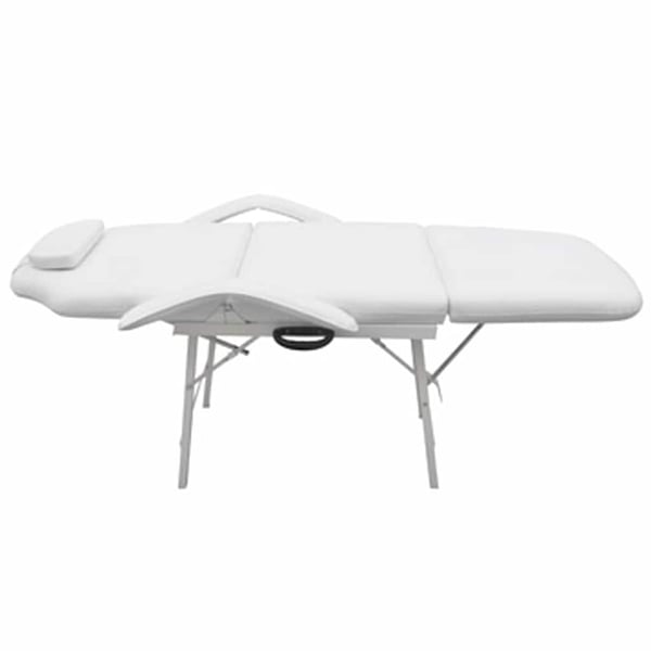 vidaXL mobil ansigtsbehandlingsstol 185 x 78 x 76 cm kunstlæder hvid