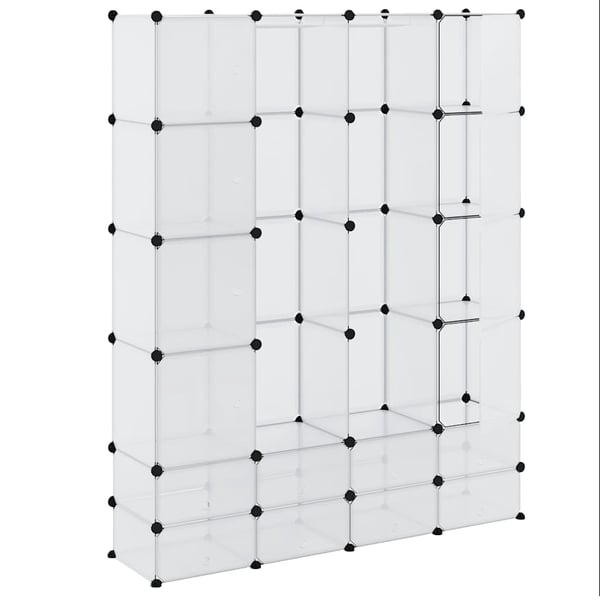 vidaXL Modulært skap 18 deler hvit 37x146x180,5 cm