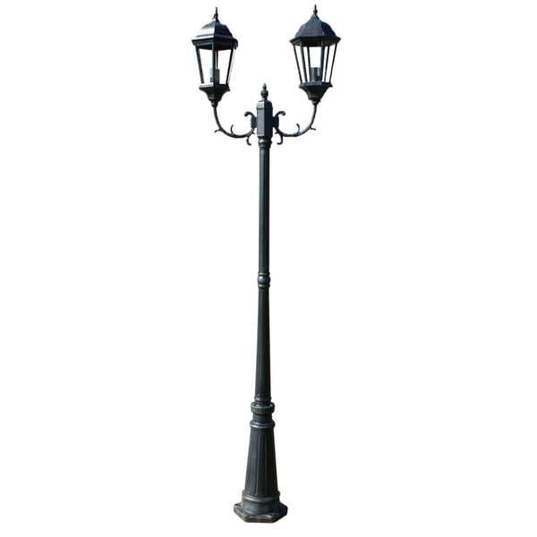vidaXL Hagelampe 2-armet 230 cm mørkegrønn/svart aluminum