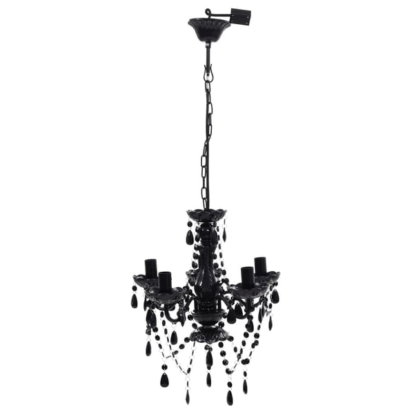 vidaXL Taklampe/lysekrone svart 5 lyspærer