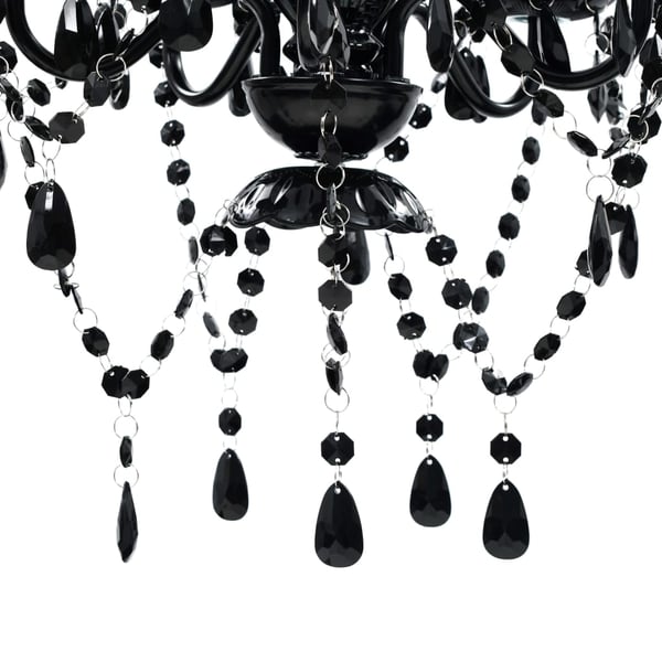 vidaXL Taklampe/lysekrone svart 5 lyspærer