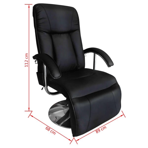vidaXL Massagefåtölj svart konstläder