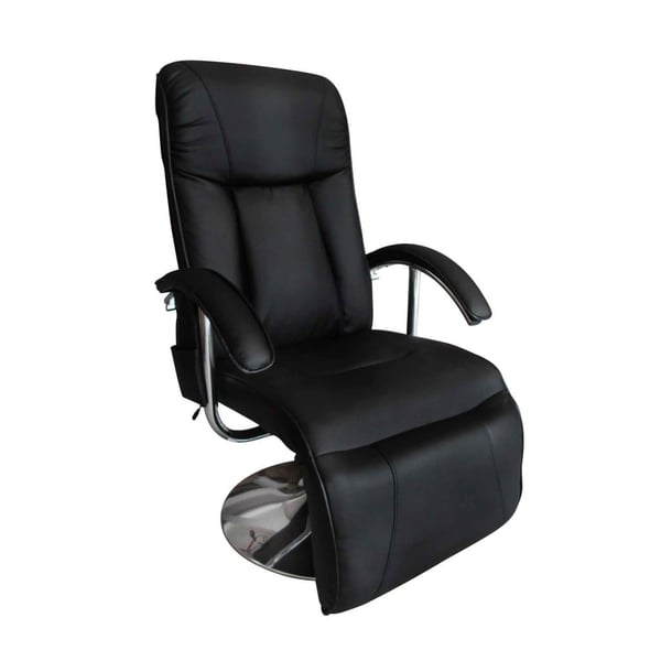 vidaXL Massagefåtölj svart konstläder