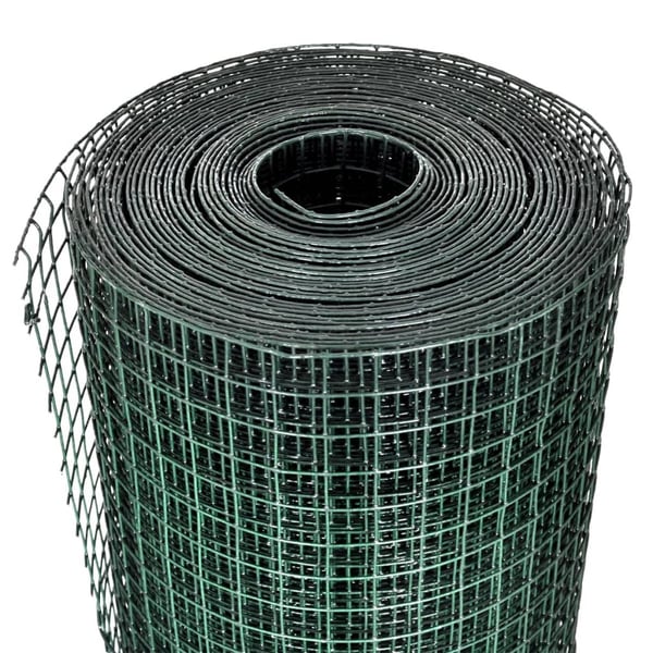vidaXL Trådgjerde kylling galvanisert med PVC-belegg 25x1 m grønn