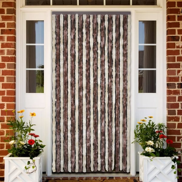 vidaXL Insektgardin beige og lysebrun 100x220 cm chenille