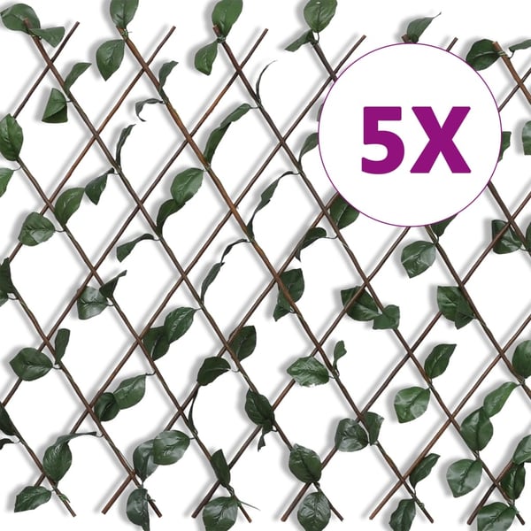 vidaXL Pajusäleikköaita 5 kpl tekolehdillä 180x90 cm
