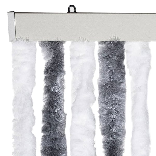 vidaXL Insektgardin grå og hvit 90x220 cm chenille
