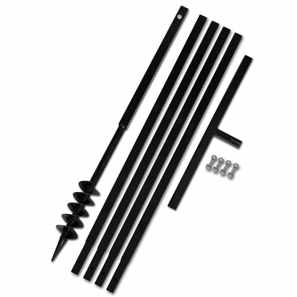 vidaXL Maapora Kahvalla 80 mm ja Jatkeella 5 m Teräs
