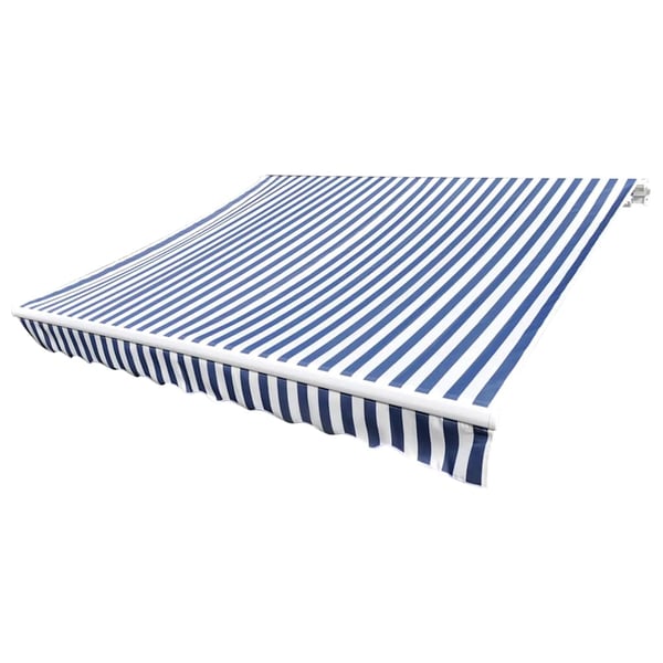 vidaXL Erstatningsduk for markise blå og hvit 300x250 cm polyester