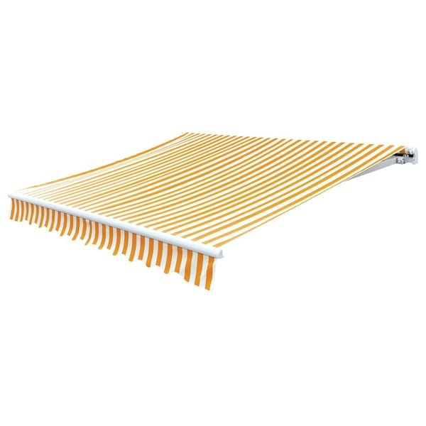 vidaXL Erstatningsduk for markise gul og hvit 600x300 cm polyester