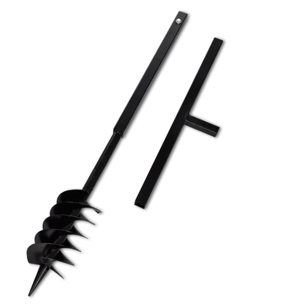 vidaXL Maapora Kahvalla Kaira Bitti 120 mm Kaksois-spiraali Teräs Musta