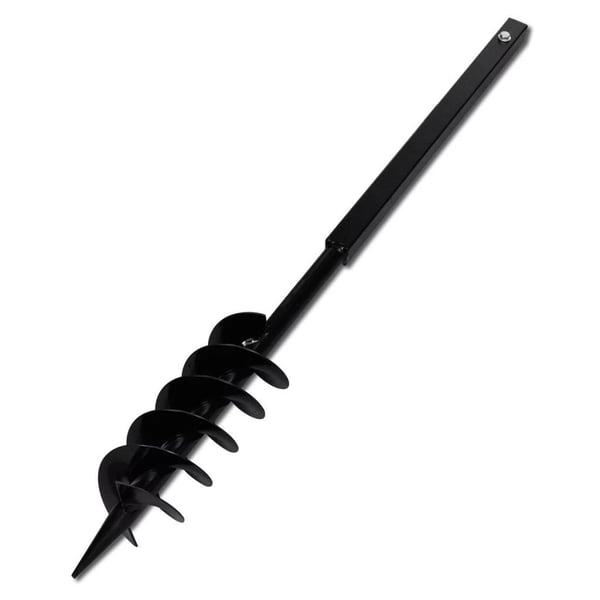 vidaXL Jordbor med håndtak 100 mm doble spiraler svart stål