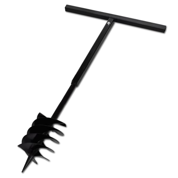 vidaXL Jordbor med håndtak 180 mm tre spiraler svart stål