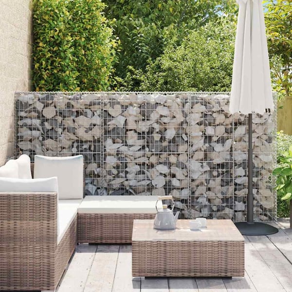 vidaXL Gabionkurv med lokk galvanisert tråd 150 x 100 x 30 cm