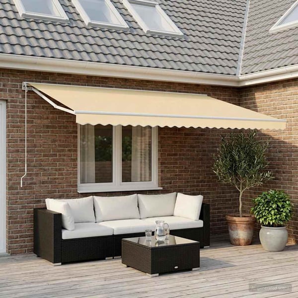 vidaXL udskiftningsdug til markise 600x300 cm polyester cremefarvet