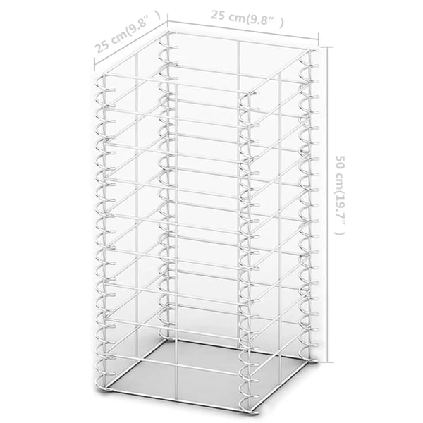 vidaXL Gabionsett 3 stk galvanisert tråd 25 x 25 x 50 cm