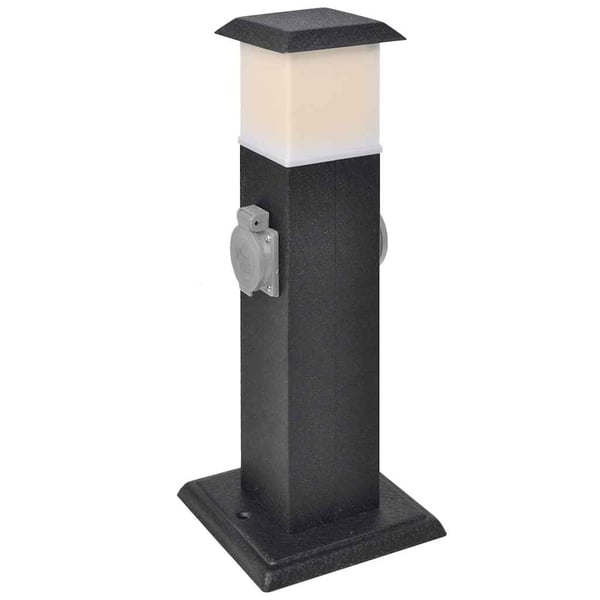 vidaXL Svart hagestrømsokkel med lampe