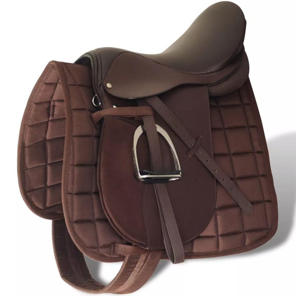 vidaXL Ridesal 17,5 ekte skinn brun 18 cm 5-i-1