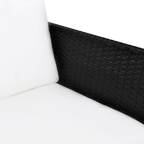 vidaXL loungesæt til haven 3 dele med hynder polyrattan sort